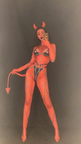 Nightclub Bar Stage Dance Costumes Halloween Cosplay  Demon Print Long Jumpsuit Performance Clothing Female Party Wear DT2285