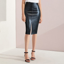 Faux Leather Skirt Women Plus Size Midi PU Pencil Skirts Women's Skirts With High Waist Office PU Faux Leather Skirt Women 4XL