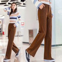 woolen wide leg pants women flare trousers 2019 winter high waist Pantalon casual female pants Solid loose womens legs trousers