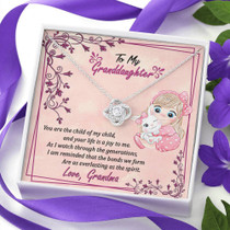 To My Granddaughter Love Knot Necklace