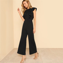 Black Ruffle Jumpsuit