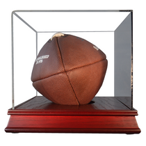 Football Cherry Wood Base Display Case