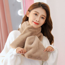Faux Fur Scarf Women 2019 Winter Plush Thickening Rabbit fur Scarf Add Wool Fashion Warm Female Fur Scarf