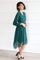 Noel Modest Bridesmaid Dress or Modest Christmas Dress in Green, Modest Christmas Dresses