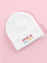 Letter Embroidery Beanie