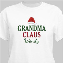 Personalized Grandma Claus T-Shirt