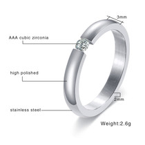 Stainless Steel Silver Gold Color Finger Ring