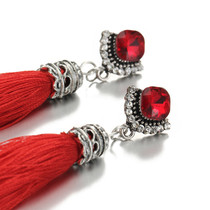 3 Color Boho Crystal Long Tassel Drop Earrings For Women