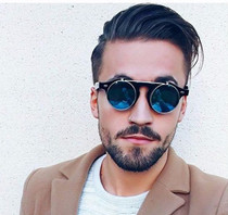 Round Retro SteamPunk Sunglasses