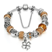 Silver Charm Crystals Bracelet