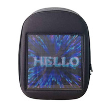 Leadleds Smart Led Backpack Shoulder Bag with Full Color Advertising for Boys Girls Gift, Black