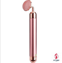 Electric Rose Quartz Roller Slimming Face Massager Lifting Natural Jade Facial Massage Stone Skin Massage Tool Gold Beauty Bar