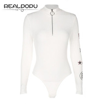 Waatfaak Turtleneck Long Sleeve Sexy Black Bodysuit Women Bodycon Romper Elegant Jumpsuit Basic White Bodysuits For Women Casual