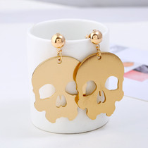 Hiphop Gold Skull Earrings