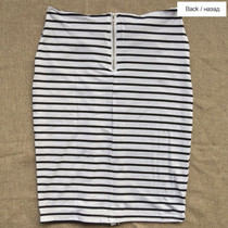 Women's High Waist Vintage Pencil Striped Skirt w/ Sash