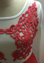 Casual Red Patchwork Lace Grenadine See-through Bodycon Mini Dress