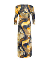 Casual V-Neck Printed Plus Size Maxi Dress