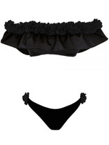 Falbala Flower Decoration Bikinis Swimwear
