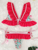 Falbala Ruffled Tied Bikinis Swimwear