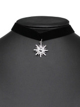 Casual Sun Pendant Velvet Choker Necklace