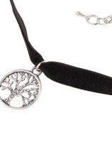 Casual Velvet Tree Pendant Choker Necklace