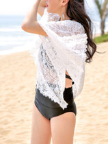 Casual Round Neck See-Through Plain Cape Sleeve Tunic