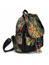 Peacock Embroidered Canvas Women's Backpack