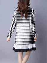 Casual Striped Patchwork Cotton Shift Dress
