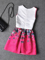 Casual Round Neck Skater Dress In Butterfly Printed
