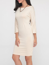 Casual Plain Dramatic Crew Neck Bodycon Dress