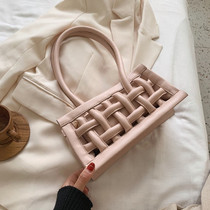 Waffle Leather Shoulder Bags For Women Candy Color Small Handbags