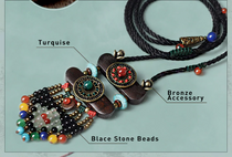 Women Ethnic Stone Long Handmade Boho Wood Necklace Fashion jewelry