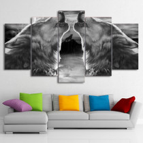HD Printed 5 Piece Canvas Art Abstract Black Wolf Howl Painting Wall Pictures for Living Room Decoration Free Shipping CU-1679A