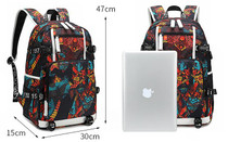 Anime World of Tanks Backpack USB Port Rucksack