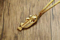 Men's Hip Hop Chain Large Fish Bone Notification Necklace