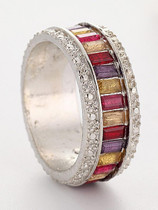 Colorful Crystal Stone Women Fashion Jewelry Accessories Circle Ring