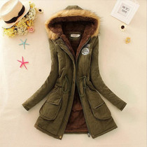 QIUXUAN Women Parka Fashion Autumn Winter Warm Jackets Women Fur Collar Coats Long Parkas Hoodies