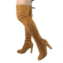 Top Faux Suede Women Thigh High Boots Stretch Slim Sexy Fashion Over the Knee Boots Female Shoes