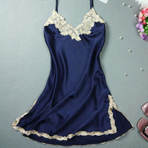 Sexy Mini Nightgowns Women Embroidered Nightwear Sleepwear V-Neck Babydolls Summer Style Silk