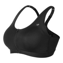 Women Sexy Stretch Workout Tank Top Front Zipper Shock Proof Solid Color Gym Fitness Sports Bra Vest for Yoga Running