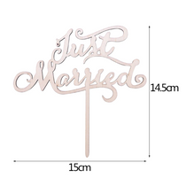 Wedding Cake Topper (Rustic Theme /Beautiful Wood /Just Married /Cursive)
