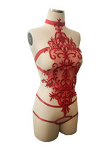 Elegant Red Lace Full Body Cage Harness
