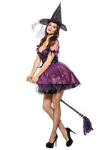 BFJFY Halloween Women's Sorceress Costume Sexy Witch Cosplay Dress