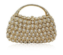 Handbags women style clutch tassel crystal with handle diamonds finger ring wedding purse