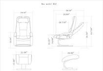 Comfort Chair Oslo Collection by Mac Motion Mandal Recliner and Ottoman Top Grain Leather, Merlot/Alpine
