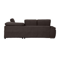 Homelegance Platina 103" Sectional Sofa with Pull Out Bed and Ottoman, Chocolate Fabric