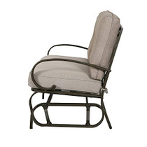 Patio Glider Bench Loveseat Outdoor Cushioed 2 Person Rocking Seating Patio Swing Chair, Beige