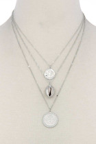 Seashell Coin Charm Layered Necklace