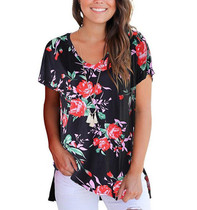 Floral Print V-Neck T-Shirt