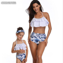 Mother Daughter Swimsuit 2019 Family Look Mommy and Me Bikini Clothes Ruffle Mom Daughter Swimwear Family Matching Clothes